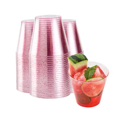 Chef 101 5 oz Pink Glitter Plastic Tumbler - 2 3/4