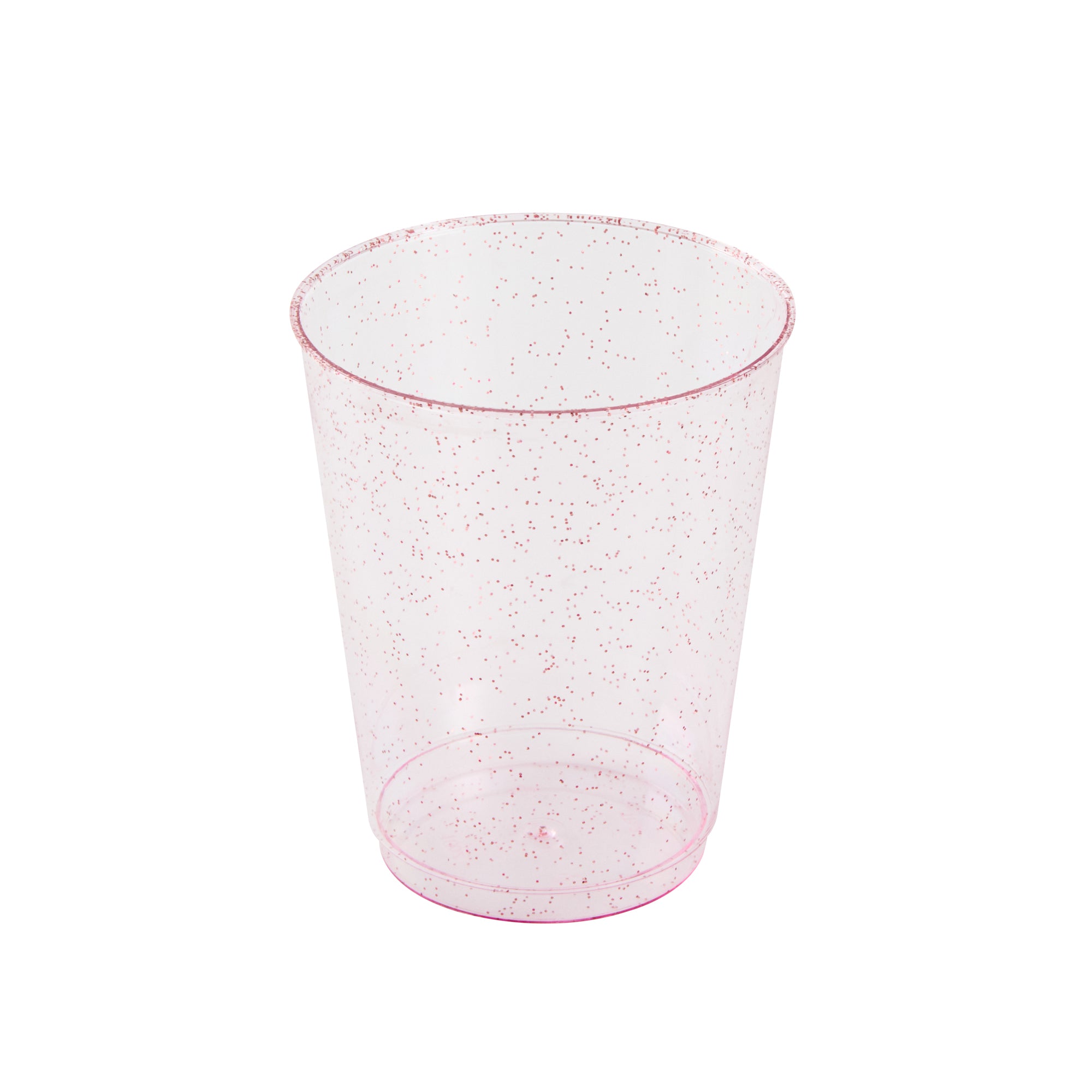Chef 101 10 oz Pink Glitter Plastic Tumbler - 3" x 3" x 3 3/4" - 500 count box