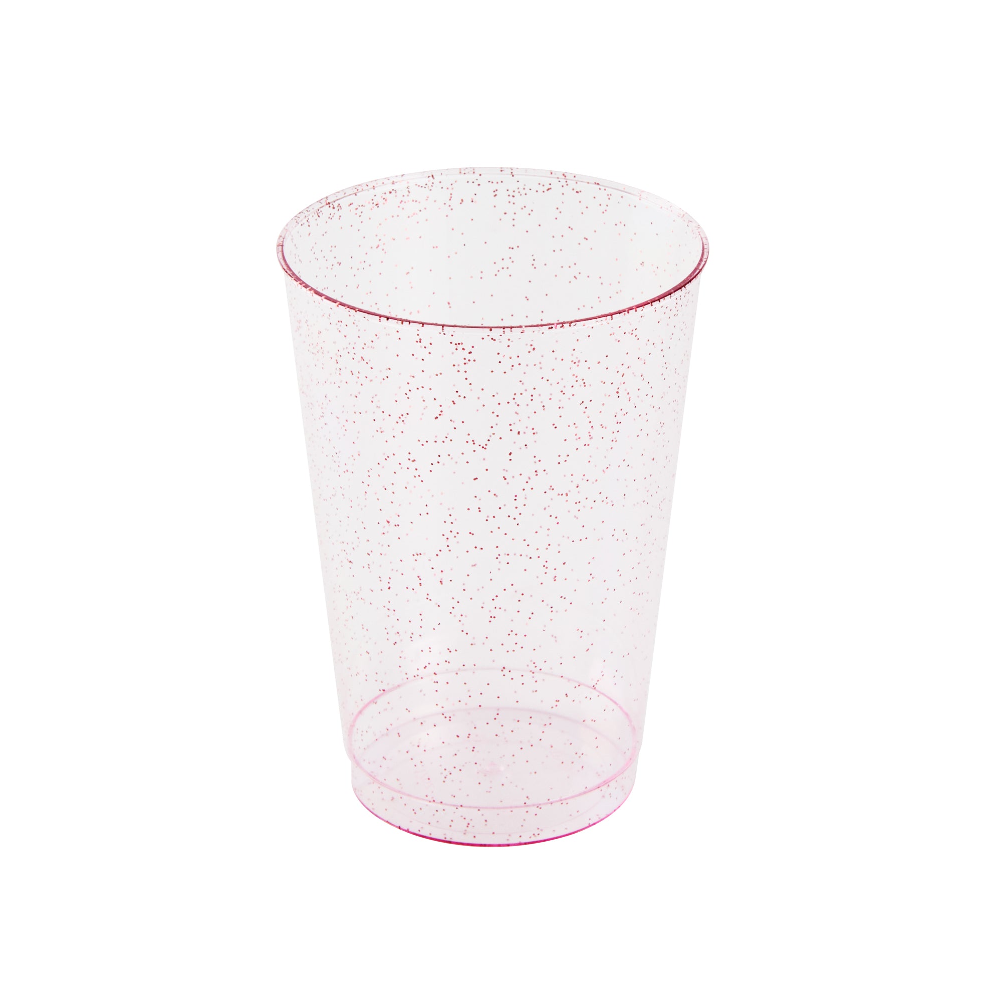 Chef 101 12 oz Pink Glitter Plastic Tumbler - 3" x 3" x 4 1/4" - 20 count box
