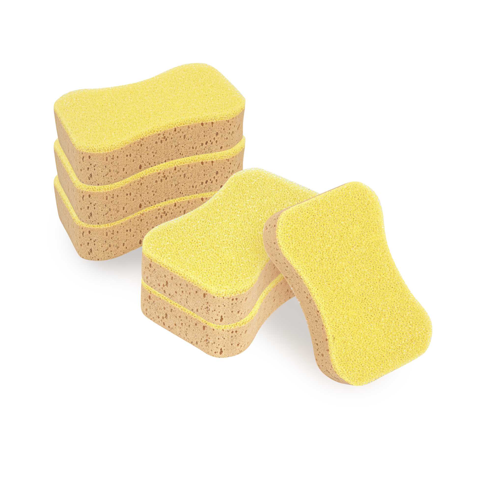Clean Tek Professional Jumbo Beige Grip Sponge / Yellow Scouring Pad Combo - 7 3/4" x 5" x 2 1/4" - 1 count box