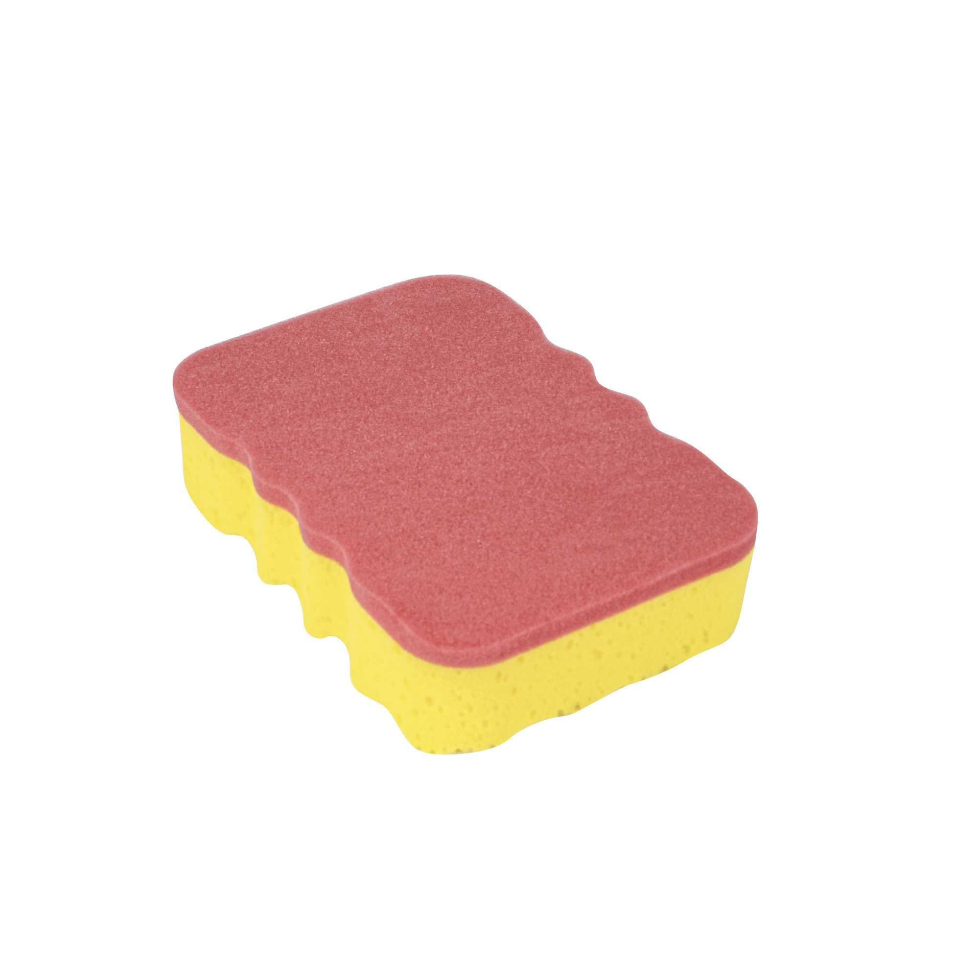 Clean Tek Professional Jumbo Yellow Grip Sponge / Red Scouring Pad Combo - 7 1/2" x 5" x 2" - 1 count box