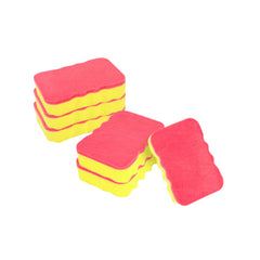 Clean Tek Professional Jumbo Yellow Grip Sponge / Red Scouring Pad Combo - 7 1/2