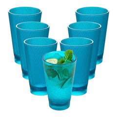Bev Tek 14 oz Blue SAN Plastic Tumbler - 6 count box