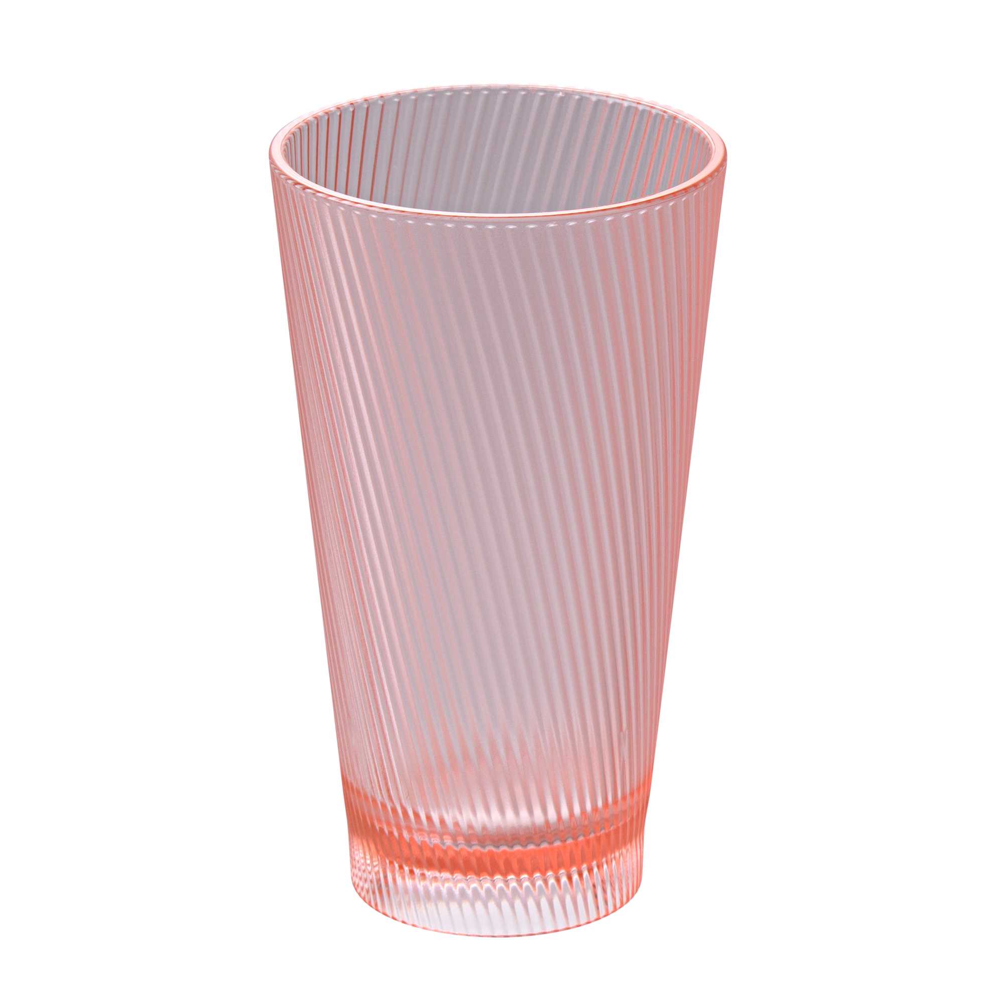 Bev Tek 16 oz Pink SAN Plastic Tumbler - 6 count box