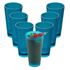 Bev Tek 20 oz Blue SAN Plastic Tumbler - 6 count box