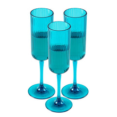 Bev Tek 6 oz Blue SAN Plastic Champagne Flute - 48 count box