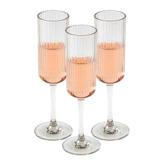 Bev Tek 6 oz Clear SAN Plastic Champagne Flute - 6 count box