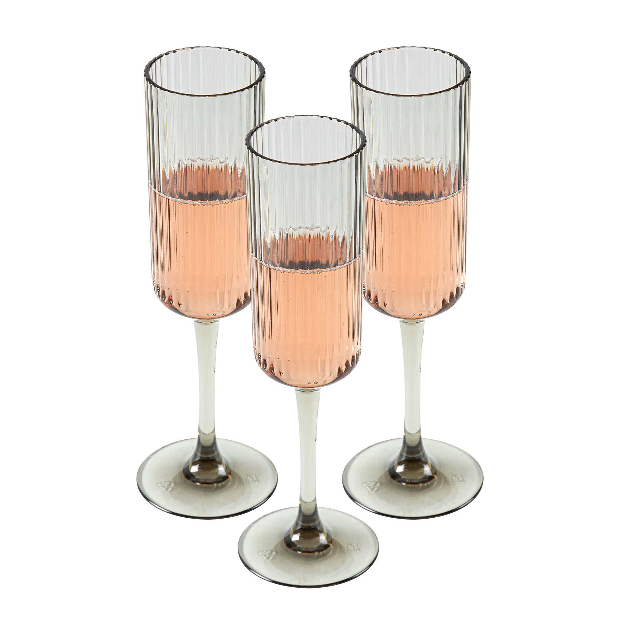 Bev Tek 6 oz Gray SAN Plastic Champagne Flute - 48 count box