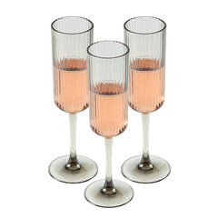 Bev Tek 6 oz Gray SAN Plastic Champagne Flute - 48 count box