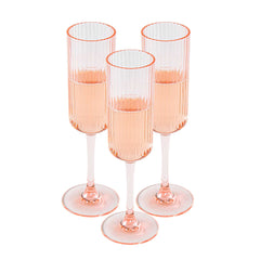 Bev Tek 6 oz Pink SAN Plastic Champagne Flute - 48 count box