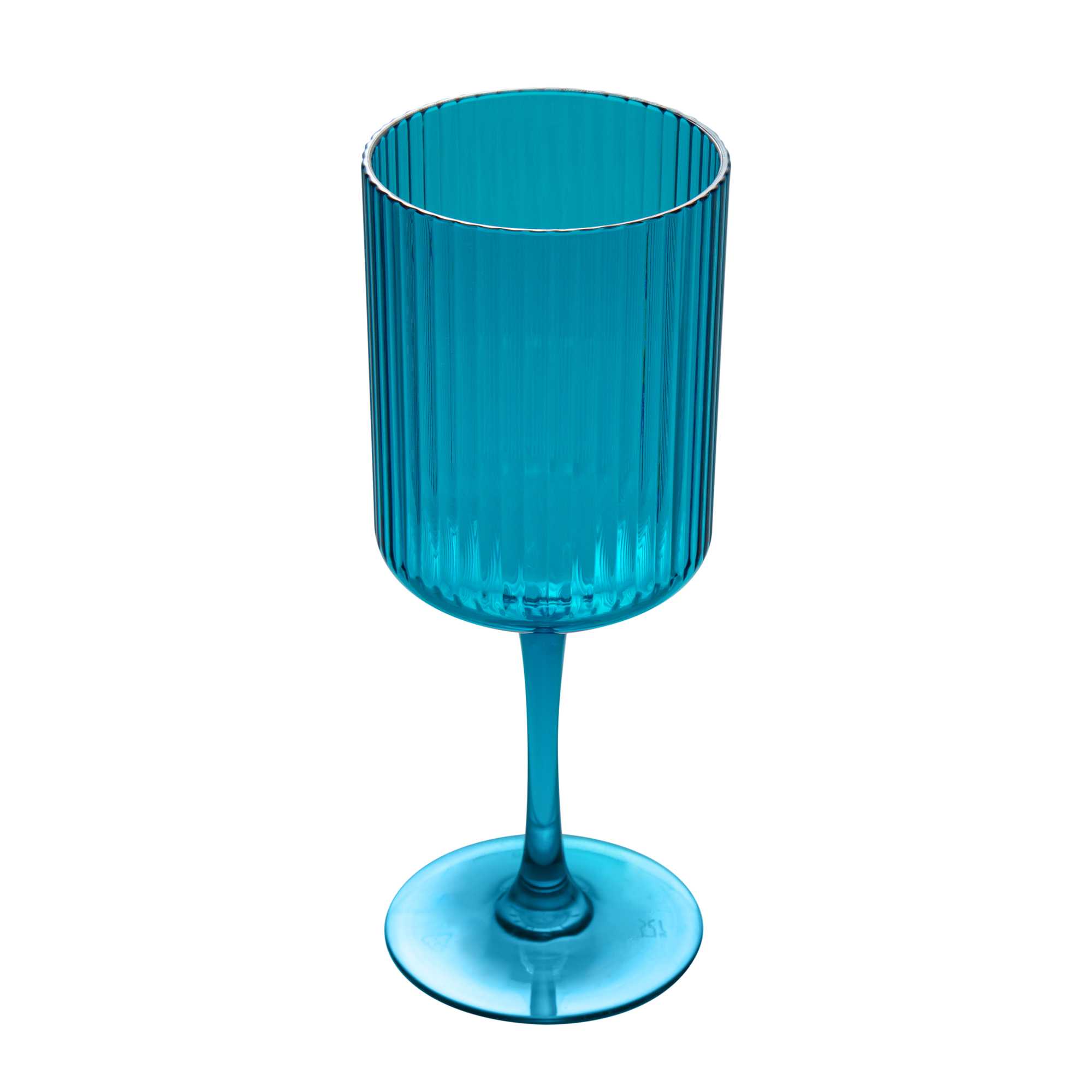 Bev Tek 12 oz Blue SAN Plastic Wine Glass - 48 count box