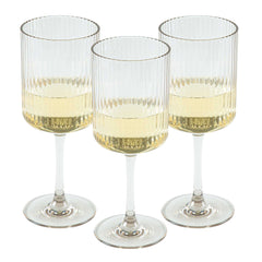 Bev Tek 12 oz Clear SAN Plastic Wine Glass - 6 count box