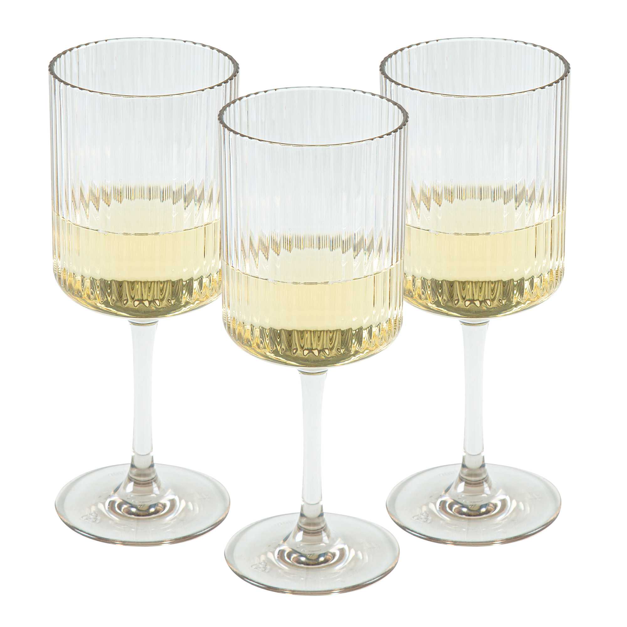 Bev Tek 12 oz Clear SAN Plastic Wine Glass - 48 count box