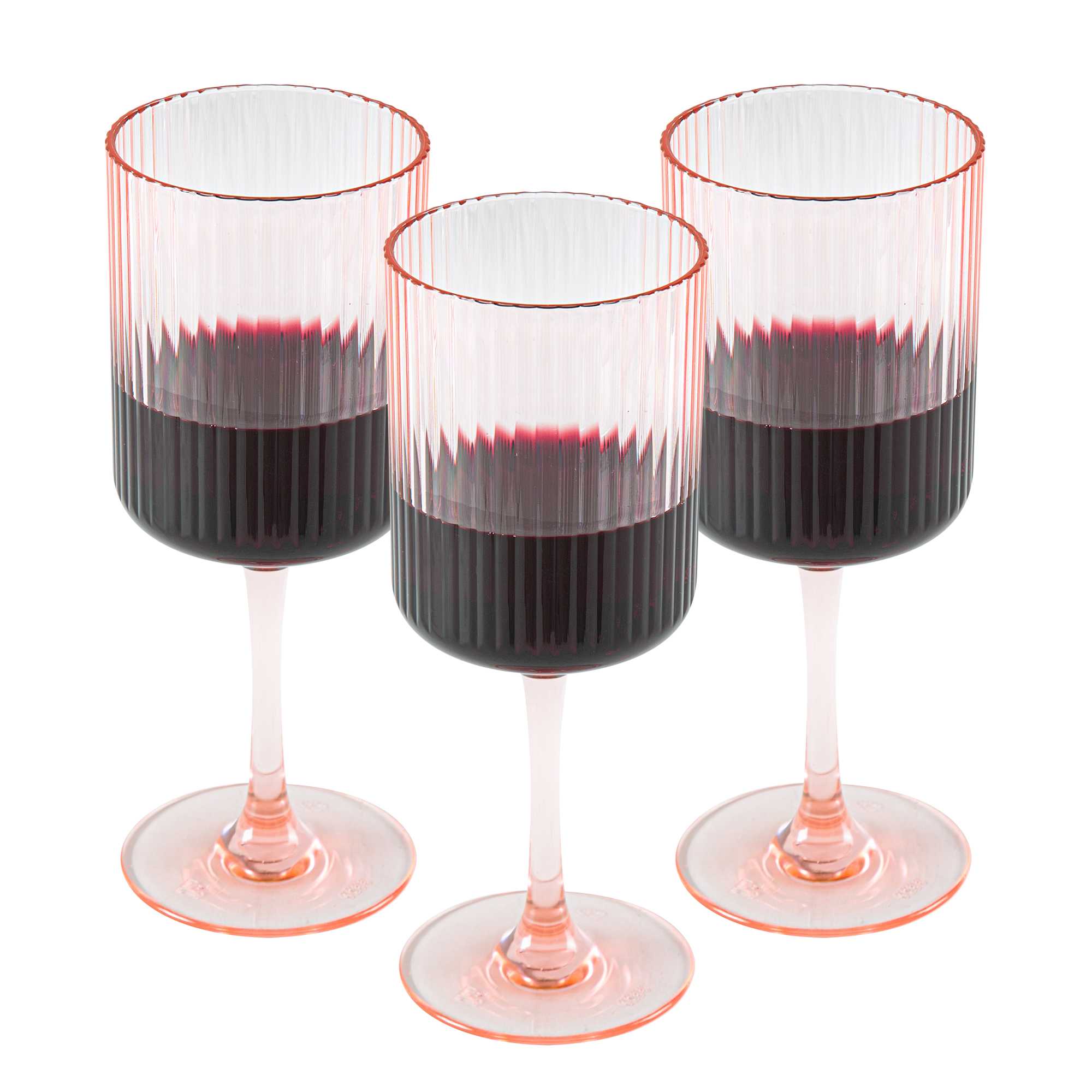 Bev Tek 12 oz Pink SAN Plastic Wine Glass - 48 count box