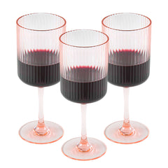 Bev Tek 12 oz Pink SAN Plastic Wine Glass - 48 count box