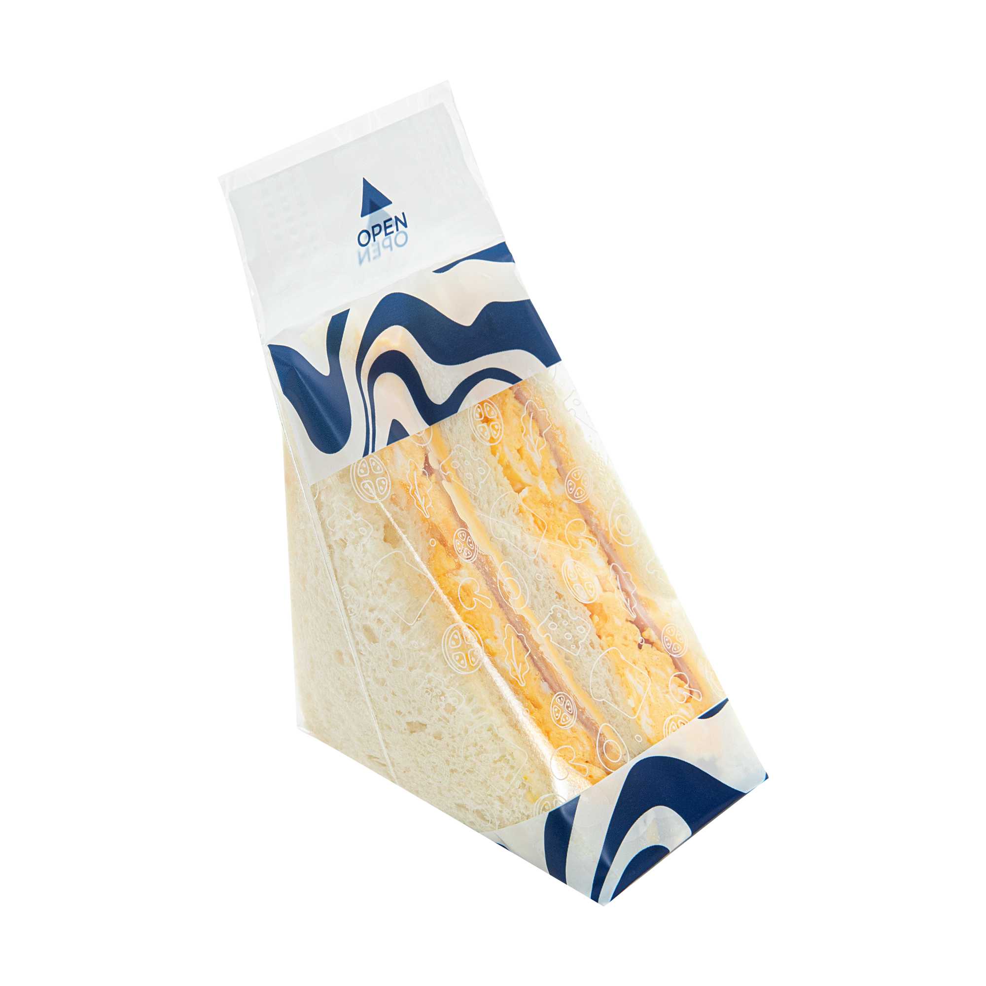 Bag Tek Triangle Waves and Ingredients Plastic Sandwich Bag - Easy To Tear - 7 1/2" x 3" x 7 1/2" - 200 count box