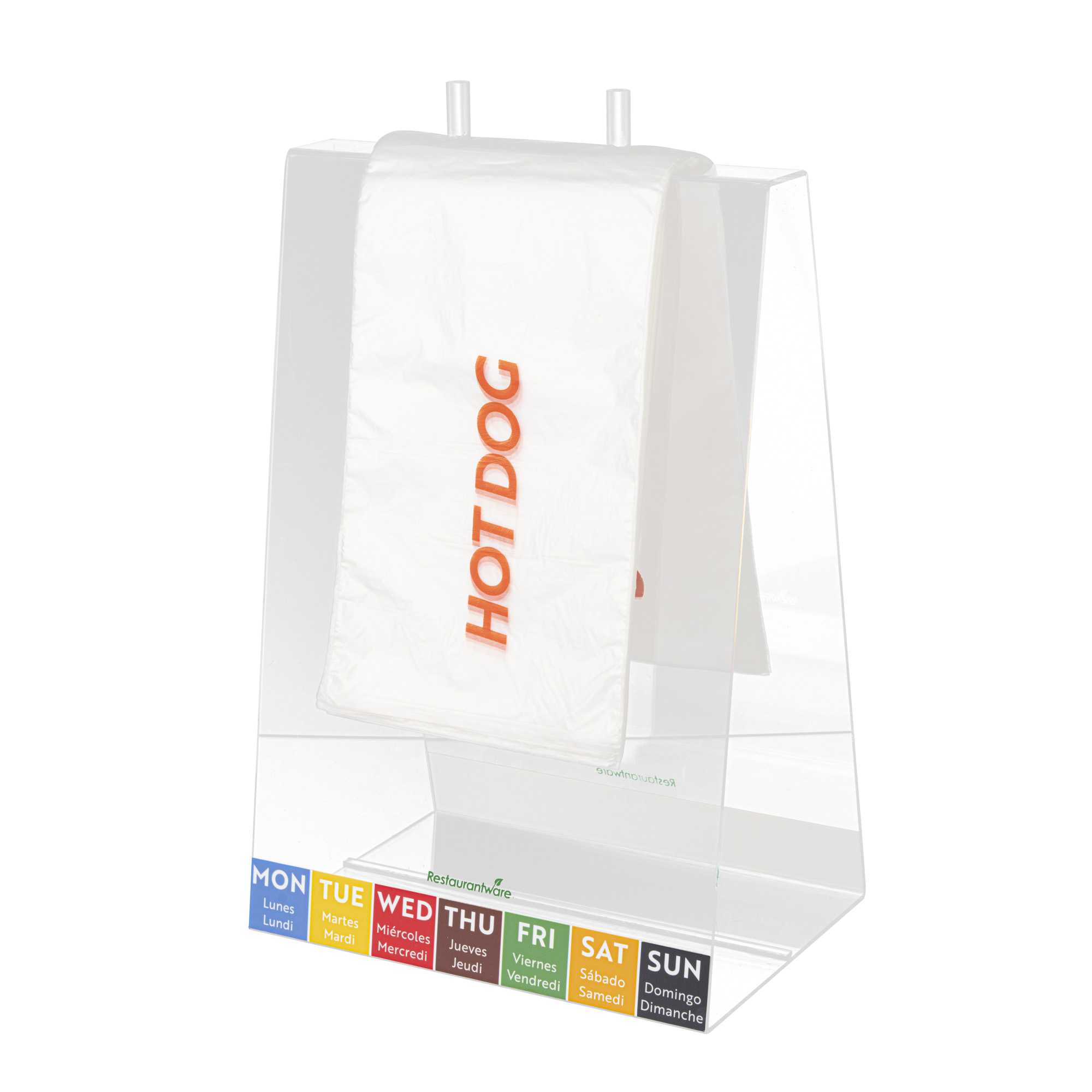 Bag Tek Plastic Printed Deli Saddle Bag - Hot Dog, with Flip Top - 5 1/4" x 10" - 2000 count box