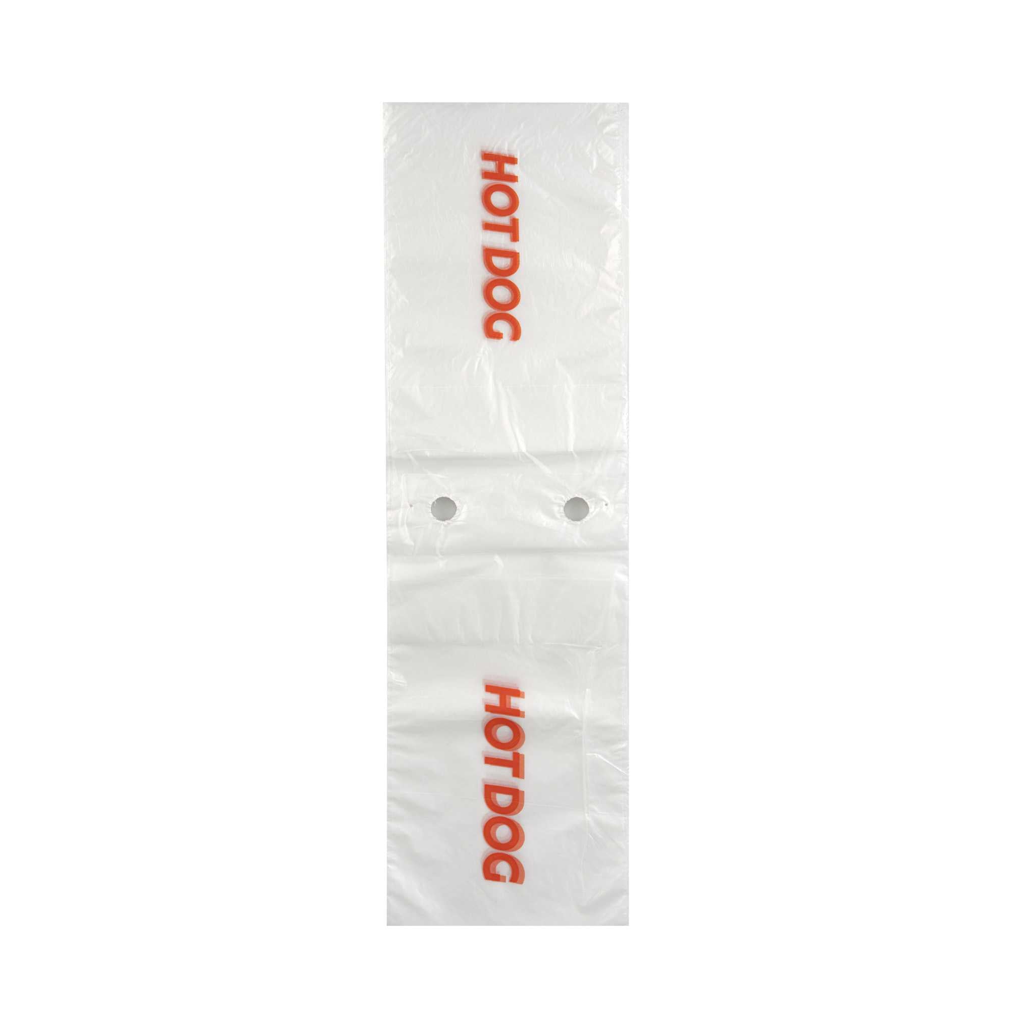 Bag Tek Plastic Printed Deli Saddle Bag - Hot Dog, with Flip Top - 5 1/4" x 10" - 200 count box