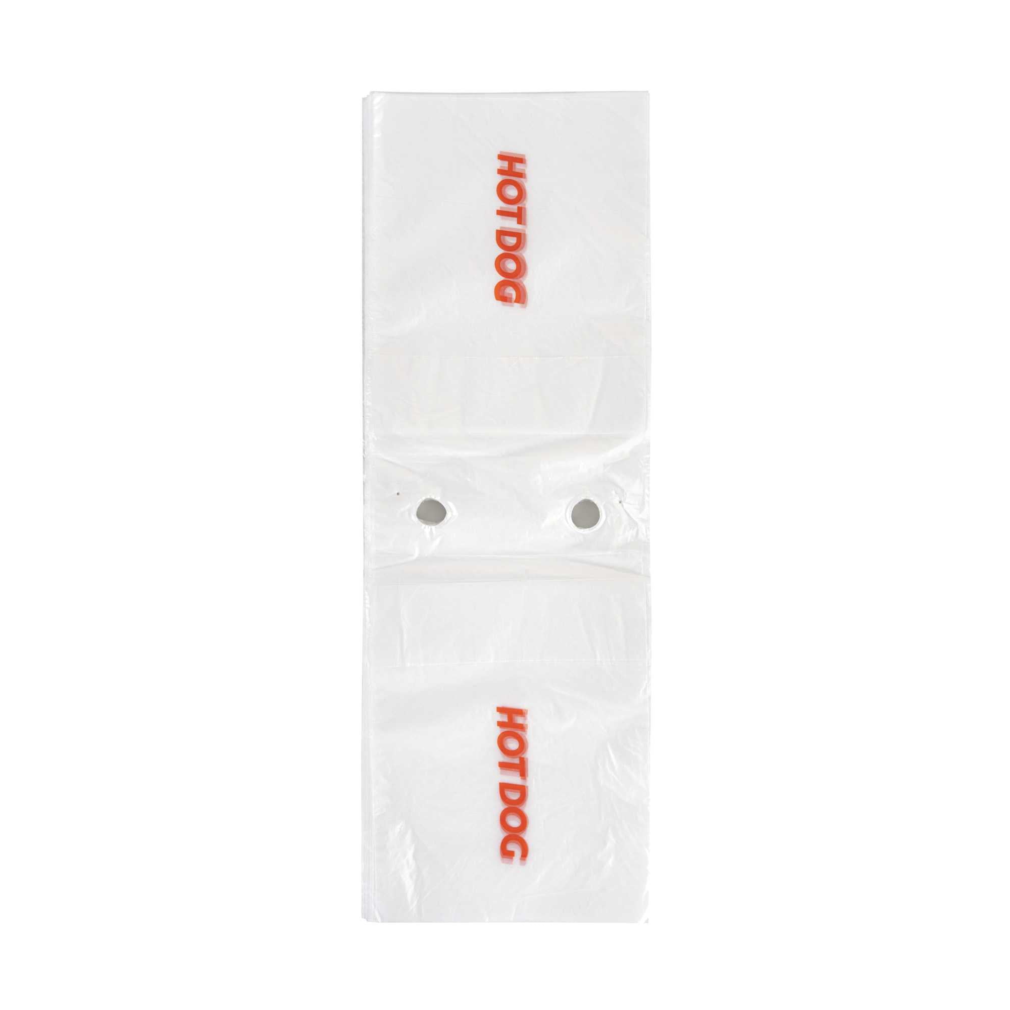 Bag Tek Plastic Printed Deli Saddle Bag - Hot Dog, with Flip Top - 5 1/4" x 8" - 2000 count box