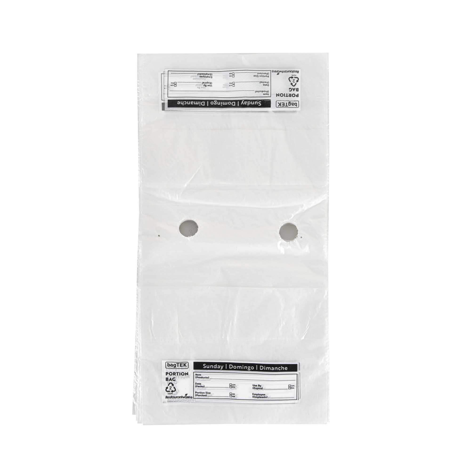 Bag Tek Clear and Black Plastic Day Of The Week Sunday Portion Bag - Trilingual - 5 1/2" x 5 1/2" - 2000 count box