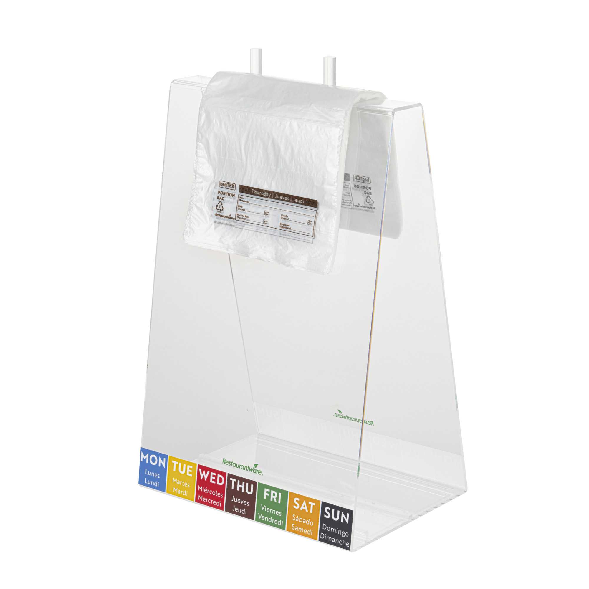 Bag Tek Clear and Brown Plastic Day Of The Week Thursday Portion Bag - Trilingual - 5 1/2" x 5 1/2" - 200 count box