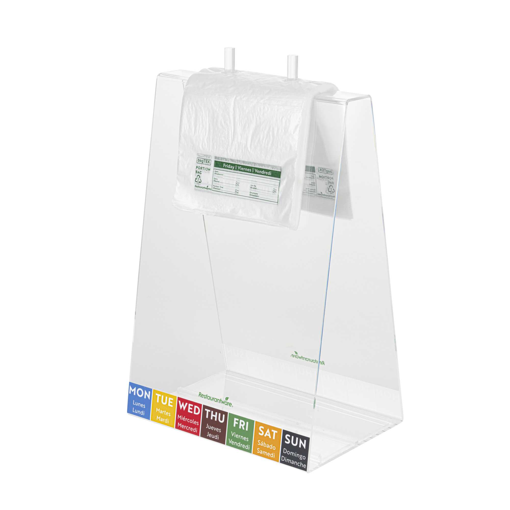 Bag Tek Clear and Green Plastic Day Of The Week Friday Portion Bag - Trilingual - 5 1/2" x 5 1/2" - 200 count box