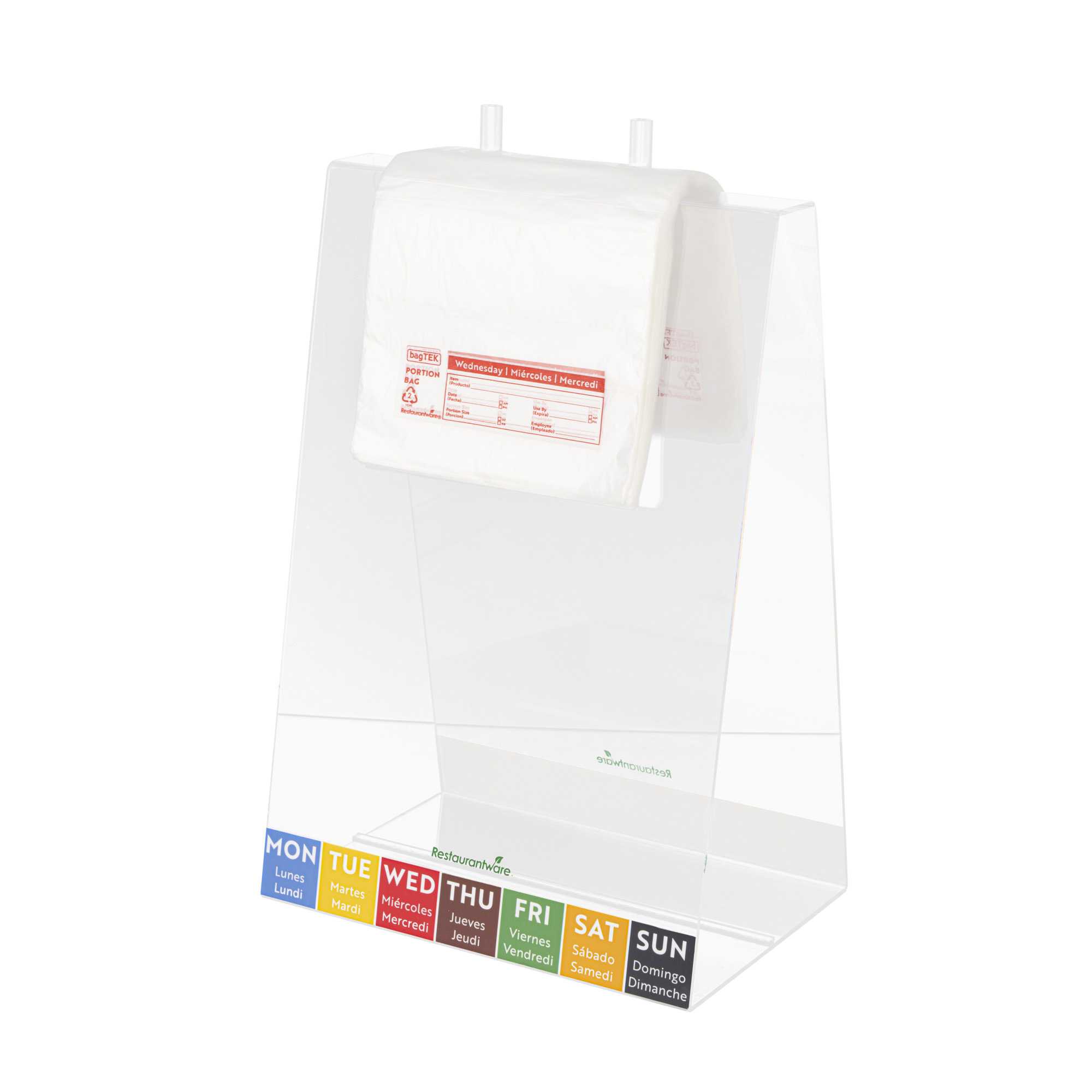 Bag Tek Clear and Red Plastic Day Of The Week Wednesday Portion Bag - Trilingual - 5 1/2" x 5 1/2" - 200 count box
