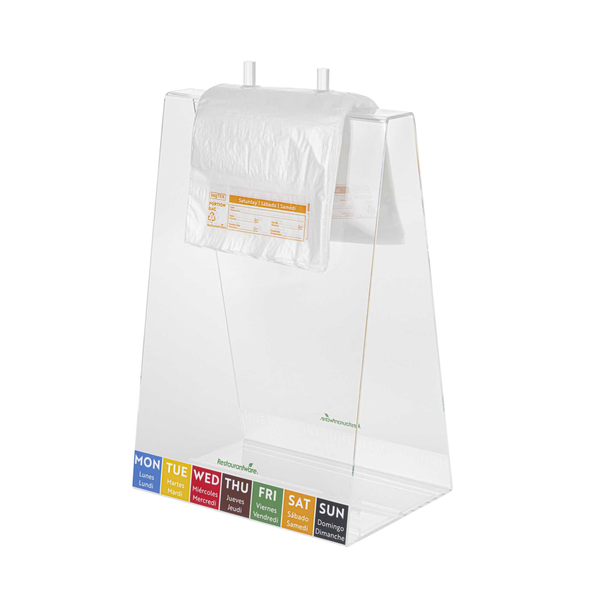 Bag Tek Clear and Orange Plastic Day Of The Week Saturday Portion Bag - Trilingual - 5 1/2" x 5 1/2" - 200 count box
