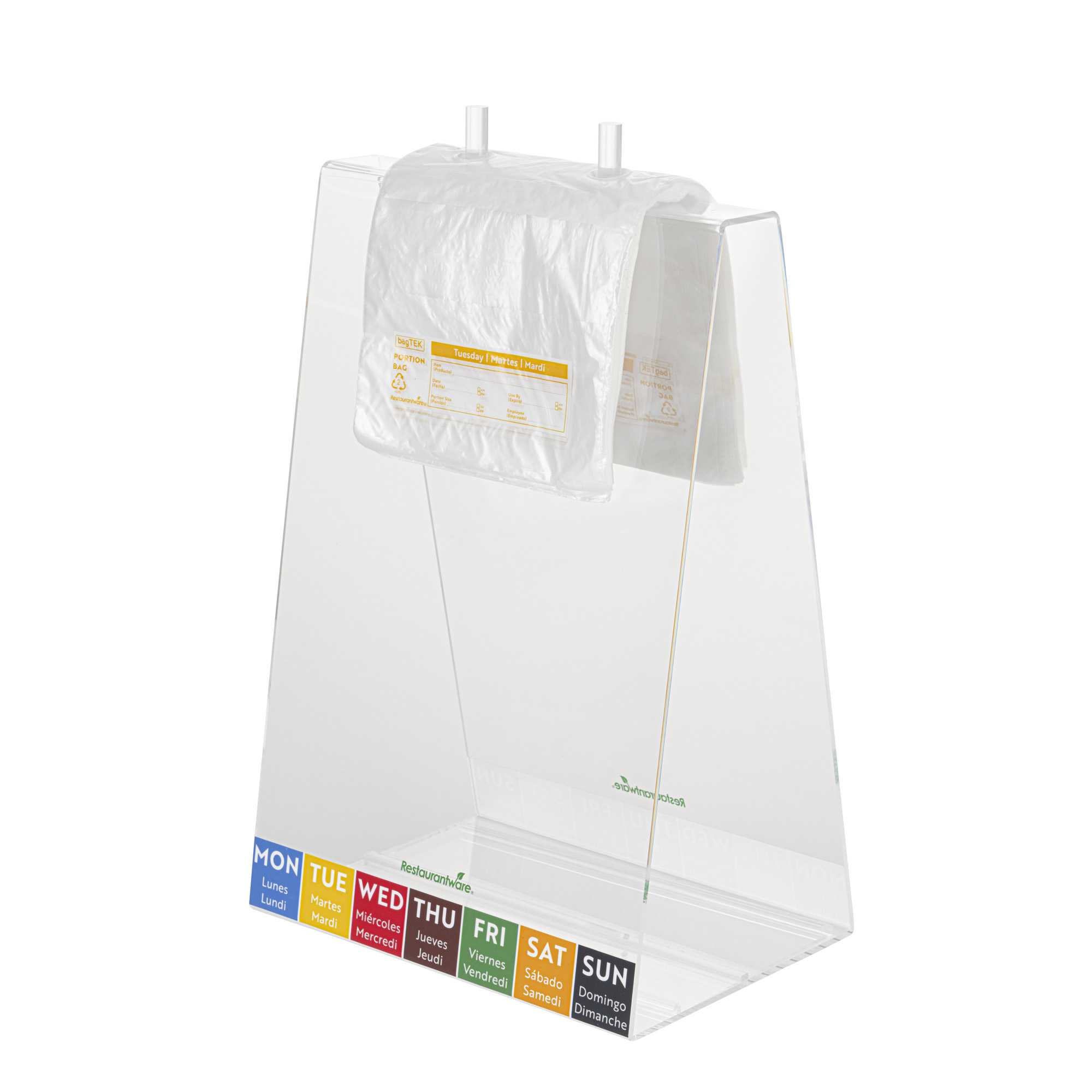 Bag Tek Clear and Yellow Plastic Day Of The Week Tuesday Portion Bag - Trilingual - 5 1/2" x 5 1/2" - 2000 count box