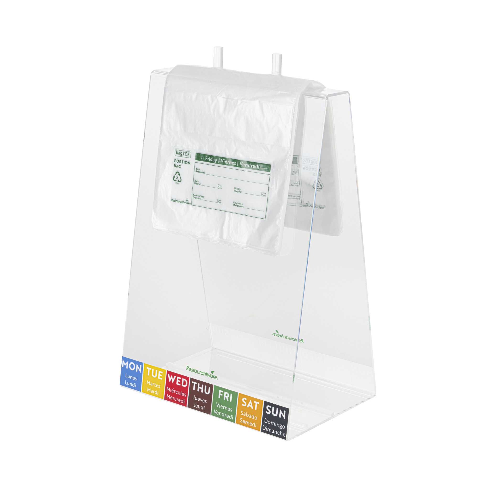 Bag Tek Clear and Green Plastic Day Of The Week Friday Portion Bag - Trilingual - 6 1/2" x 7" - 2000 count box