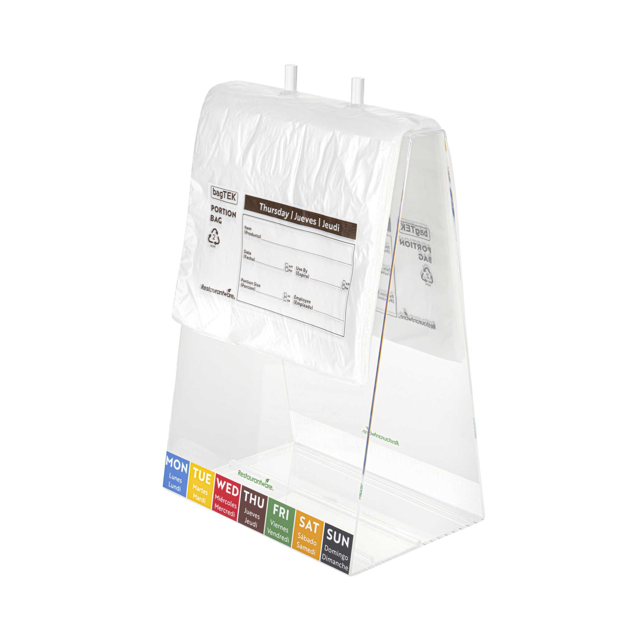 Bag Tek Clear and Brown Plastic Day Of The Week Thursday Portion Bag - Trilingual - 8 1/2" x 8 1/2" - 2000 count box