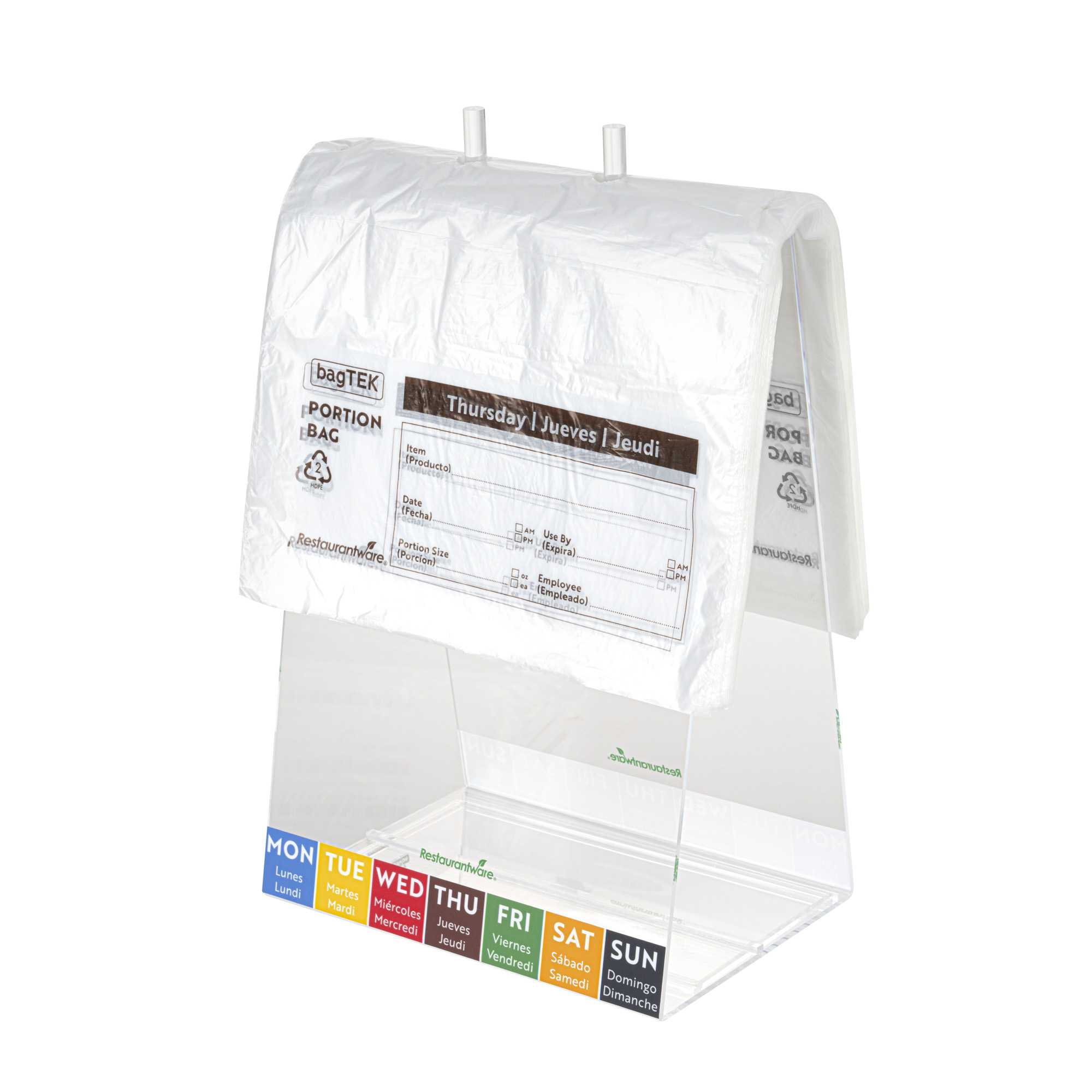 Bag Tek Clear and Brown Plastic Day Of The Week Thursday Portion Bag - Trilingual - 10" x 8 1/2" - 200 count box