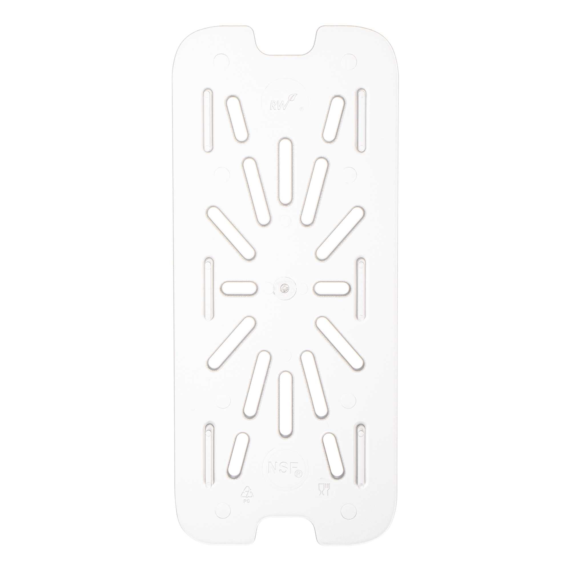 Met Lux 1/3 Size Clear Polycarbonate Drain Tray - 80 count box