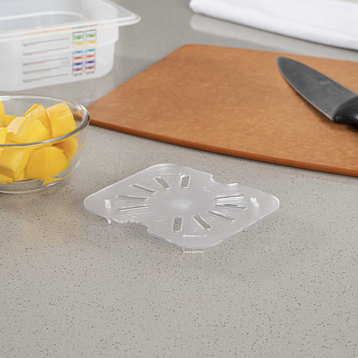 Met Lux 1/6 Size Clear Polycarbonate Drain Tray - 1 count box