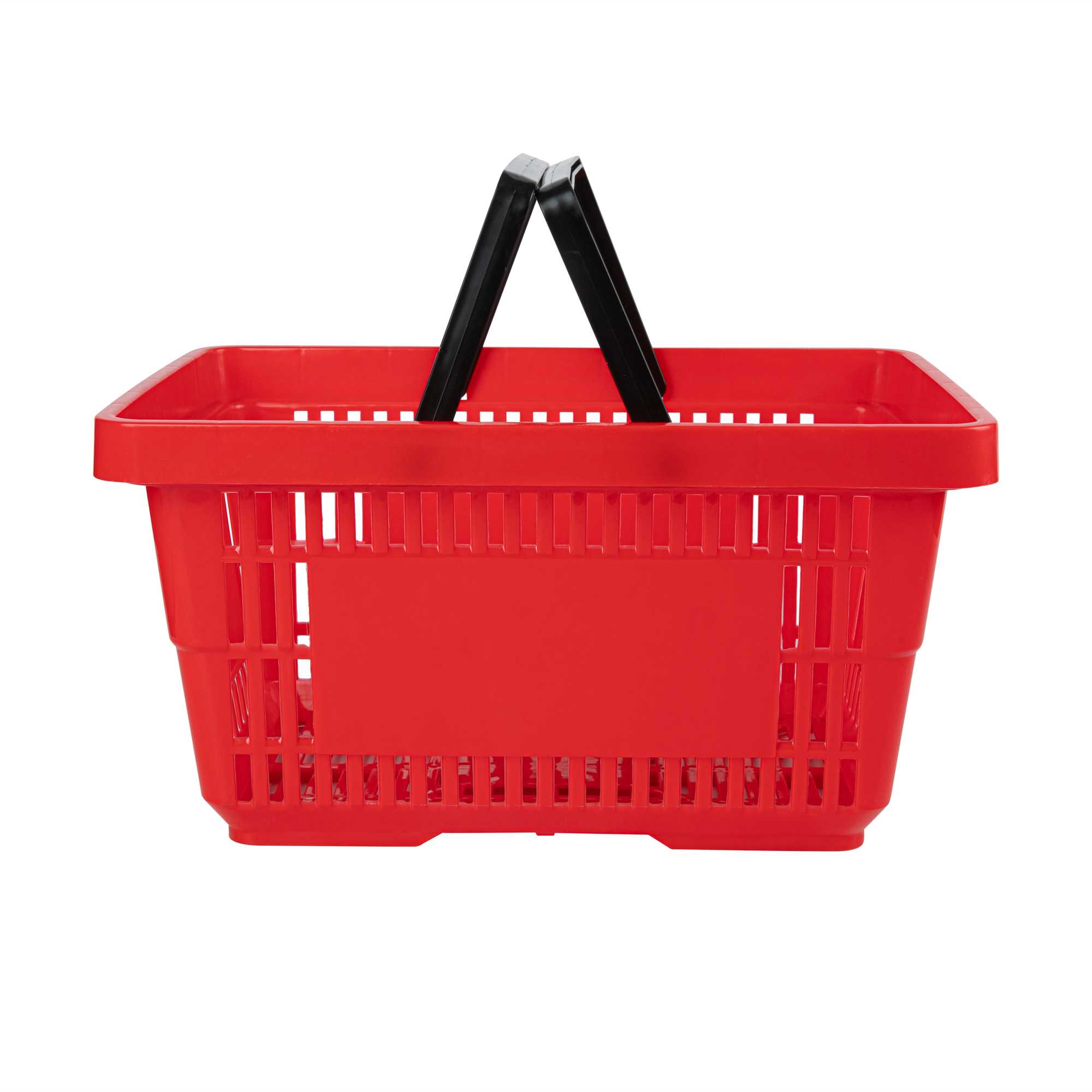Shop Tek Red Plastic Grocery Market Shopping Basket - with Plastic Handles - 17" x 11 3/4" - 10 count box