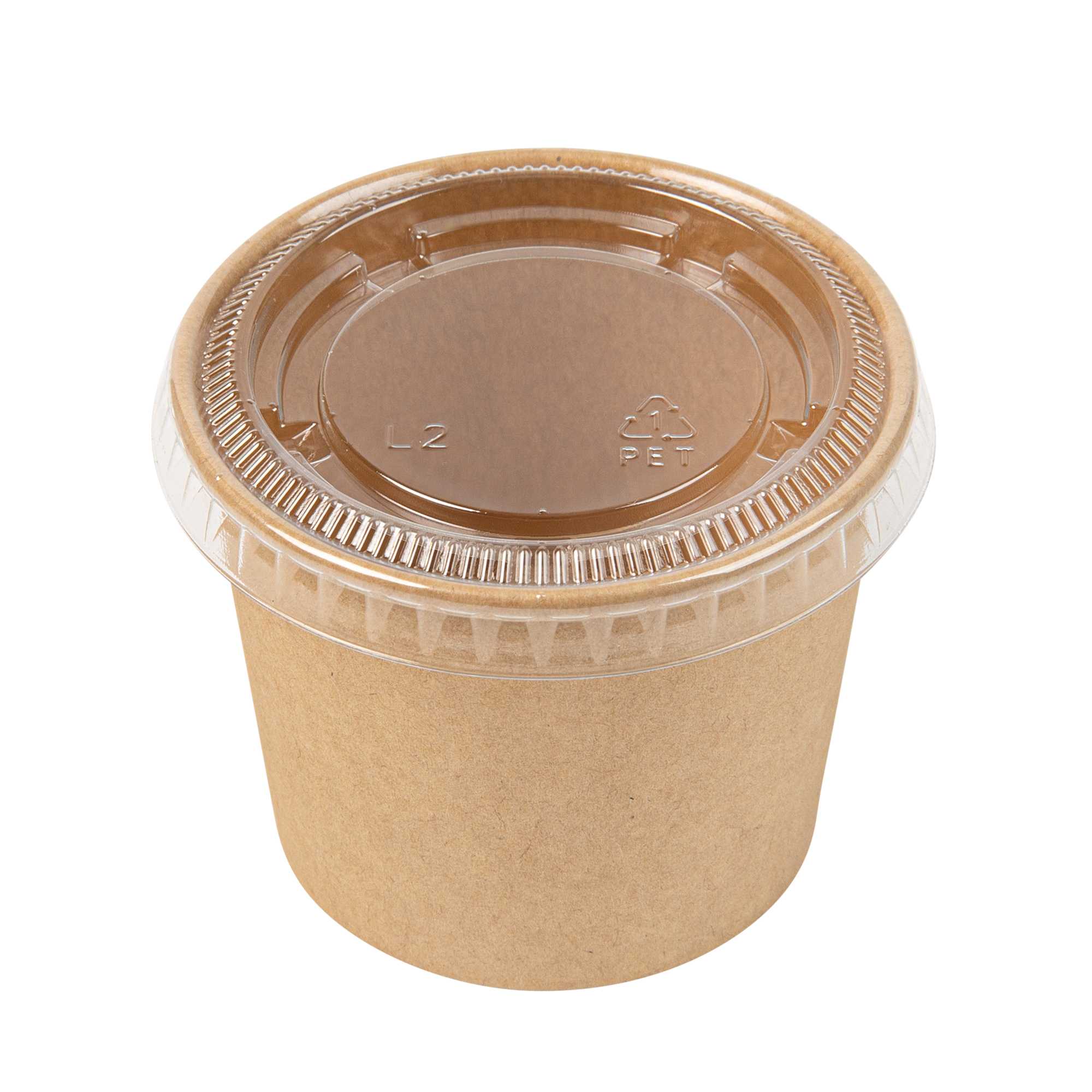 Bio Tek Round Clear PET Plastic Lid - Fits 1 to 4 oz Portion Cups - 100 count box