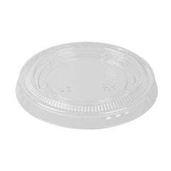 Bio Tek Round Clear PET Plastic Lid - Fits 1 to 4 oz Portion Cups - 100 count box