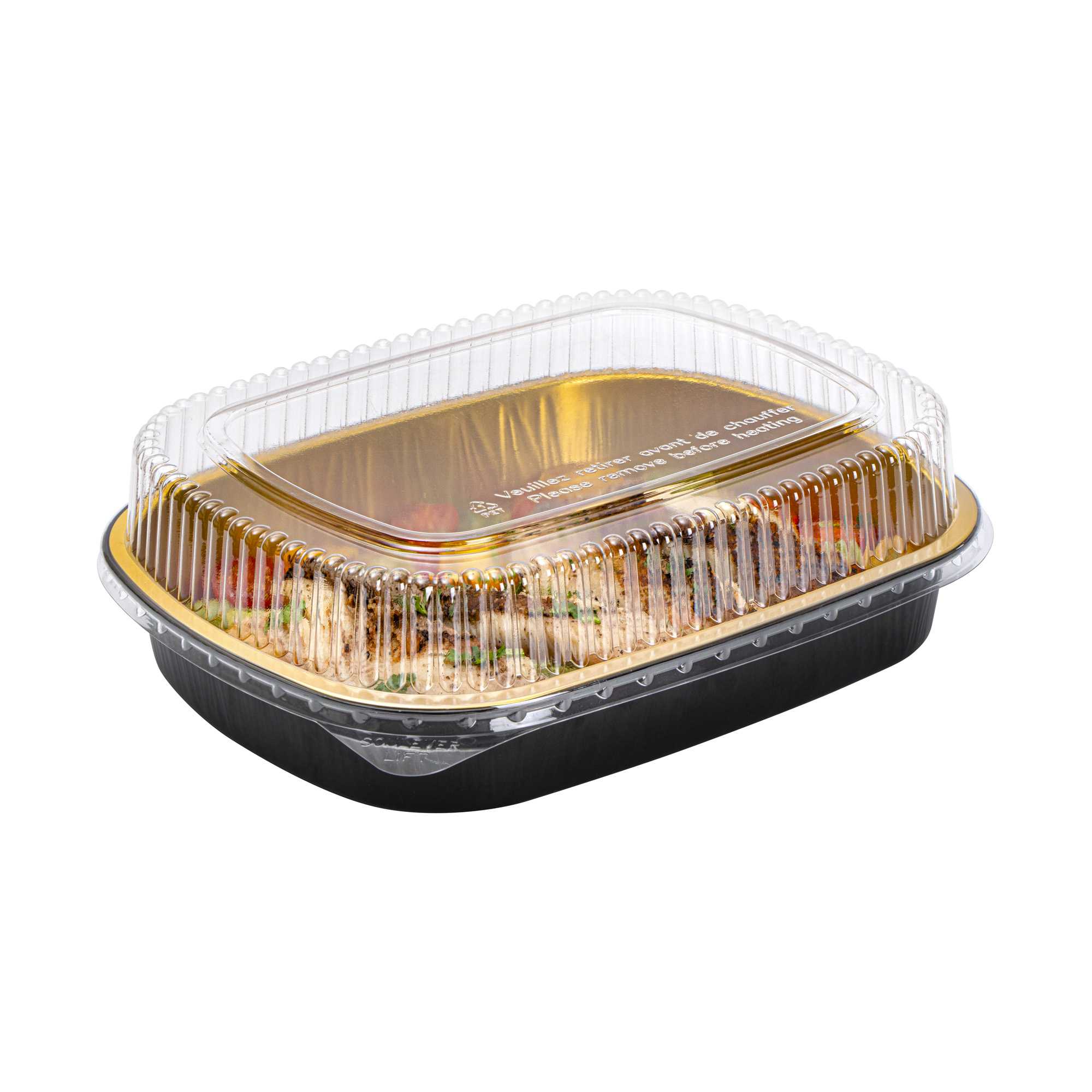 Foil Lux Clear Plastic Lid - Fits 70 oz Foil Take Out Pan - 100 count box
