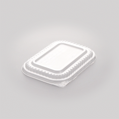 Foil Lux Clear Plastic Lid - Fits 14 oz Foil Take Out Pan - 100 count box