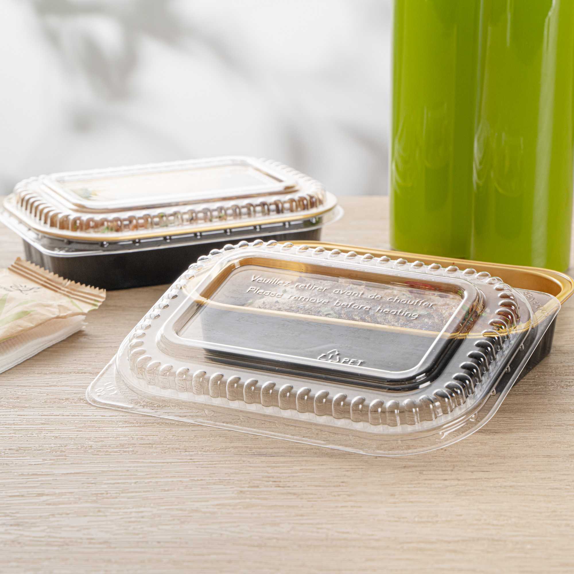 Foil Lux Clear Plastic Lid - Fits 14 oz Foil Take Out Pan - 100 count box