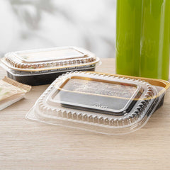 Foil Lux Clear Plastic Lid - Fits 14 oz Foil Take Out Pan - 100 count box