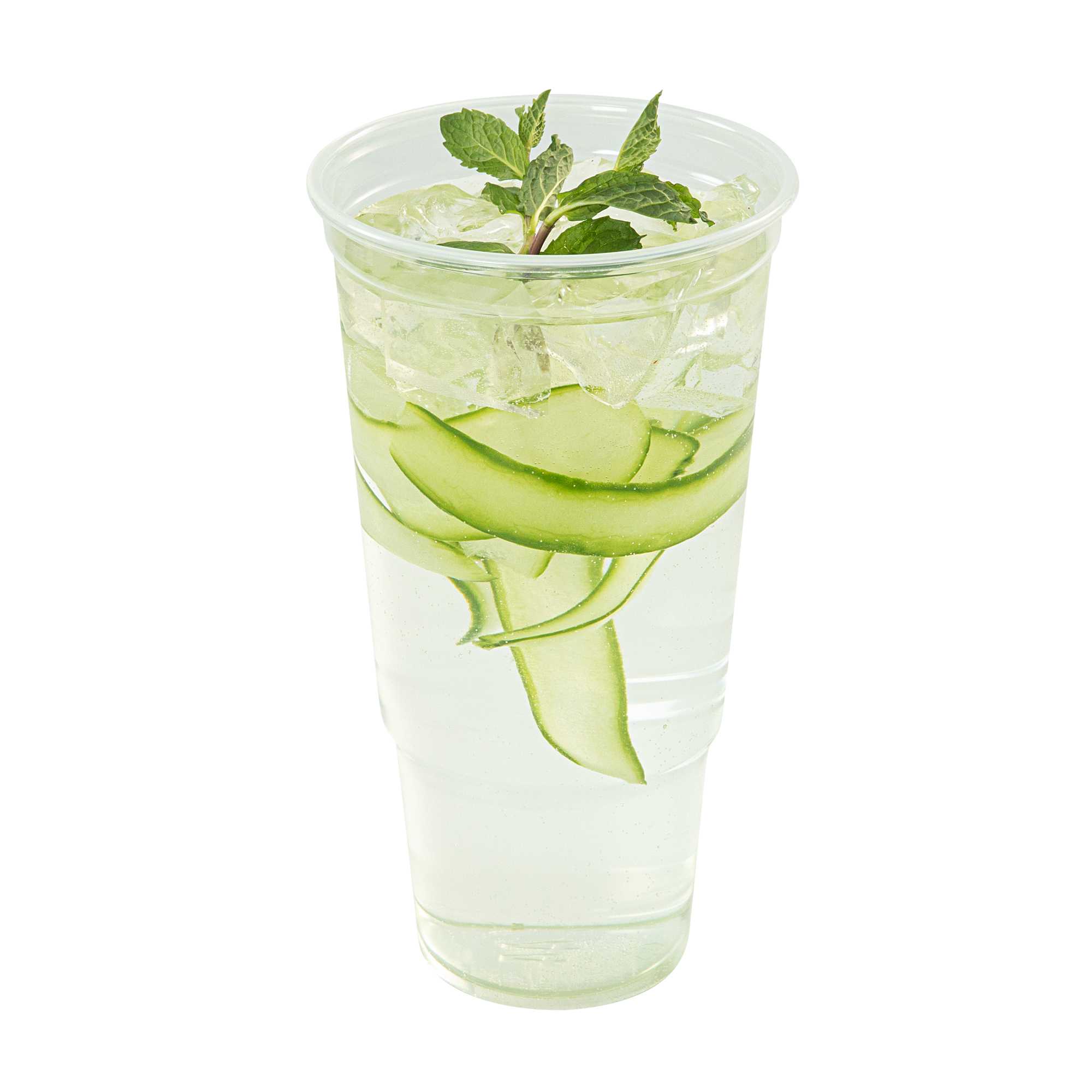 Chef 101 44 oz Clear Plastic Cold Cup - 4 1/2" x 4 1/2" x 8 1/4" - 25 count box