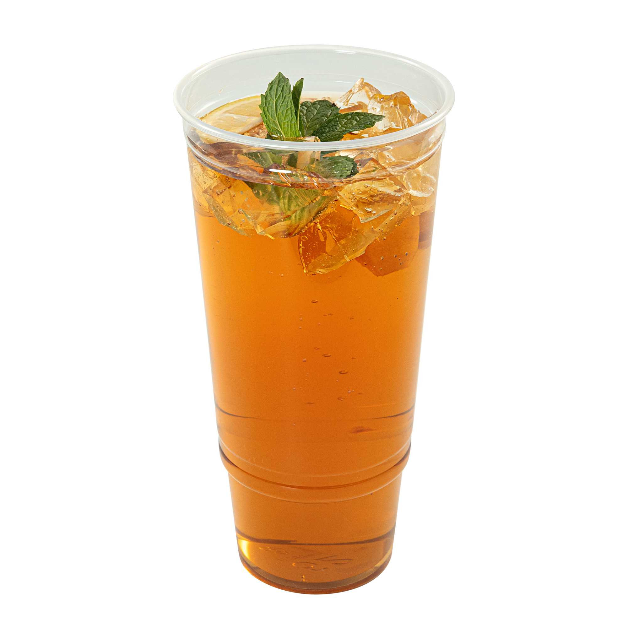 Chef 101 52 oz Clear Plastic Cold Cup - 4 1/2" x 4 1/2" x 8 1/2" - 25 count box