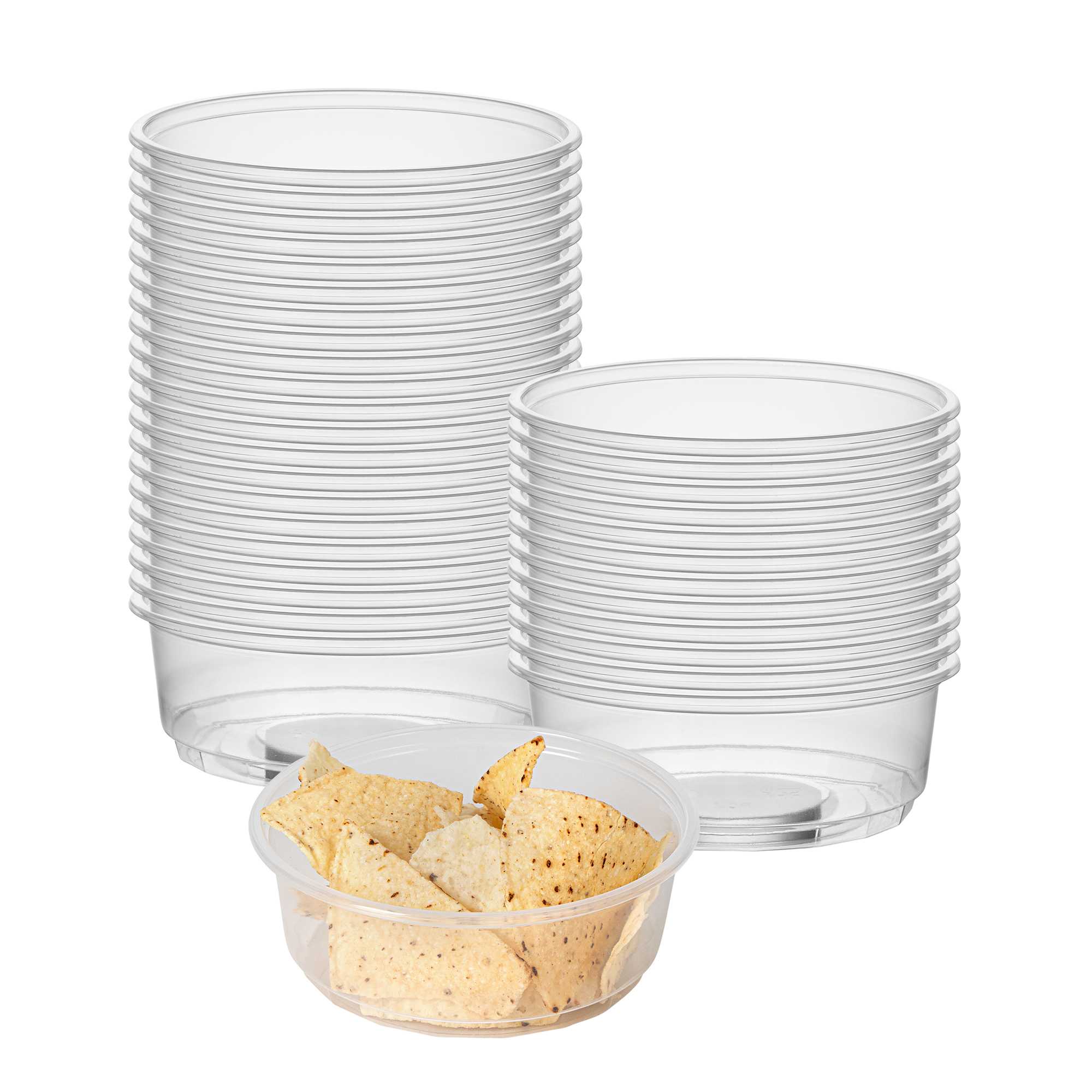 SustainaLite 8 oz Clear Plastic To Go Deli Container - 3 1/2" x 3 1/2" x 1 3/4" - 50 count box