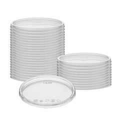 SustainaLite Clear Plastic Lid - Fits 8, 12, 16, 24 and 32 oz Deli Containers - 500 count box