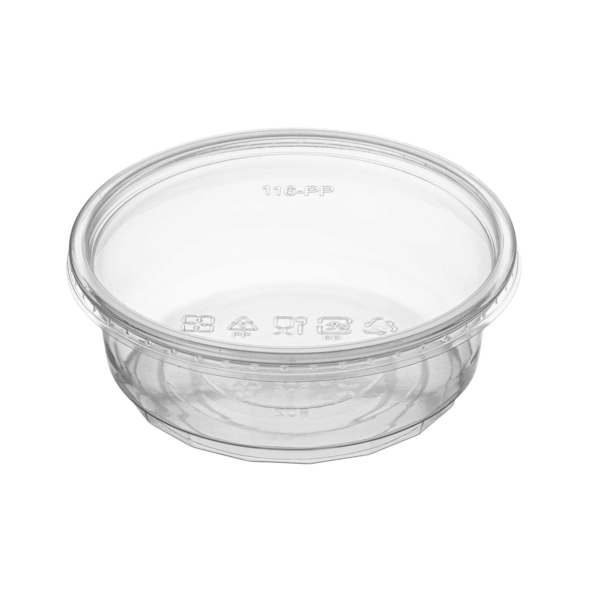 SustainaLite 8 oz Clear Plastic To Go Deli Container - with Lid - 3 1/2" x 3 1/2" x 1 3/4" - 50 count box
