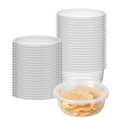 SustainaLite 8 oz Clear Plastic To Go Deli Container - with Lid - 3 1/2