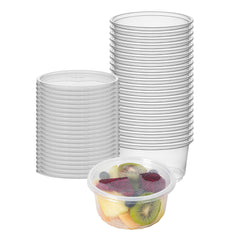 SustainaLite 12 oz Clear Plastic To Go Deli Container - with Lid - 3 1/2