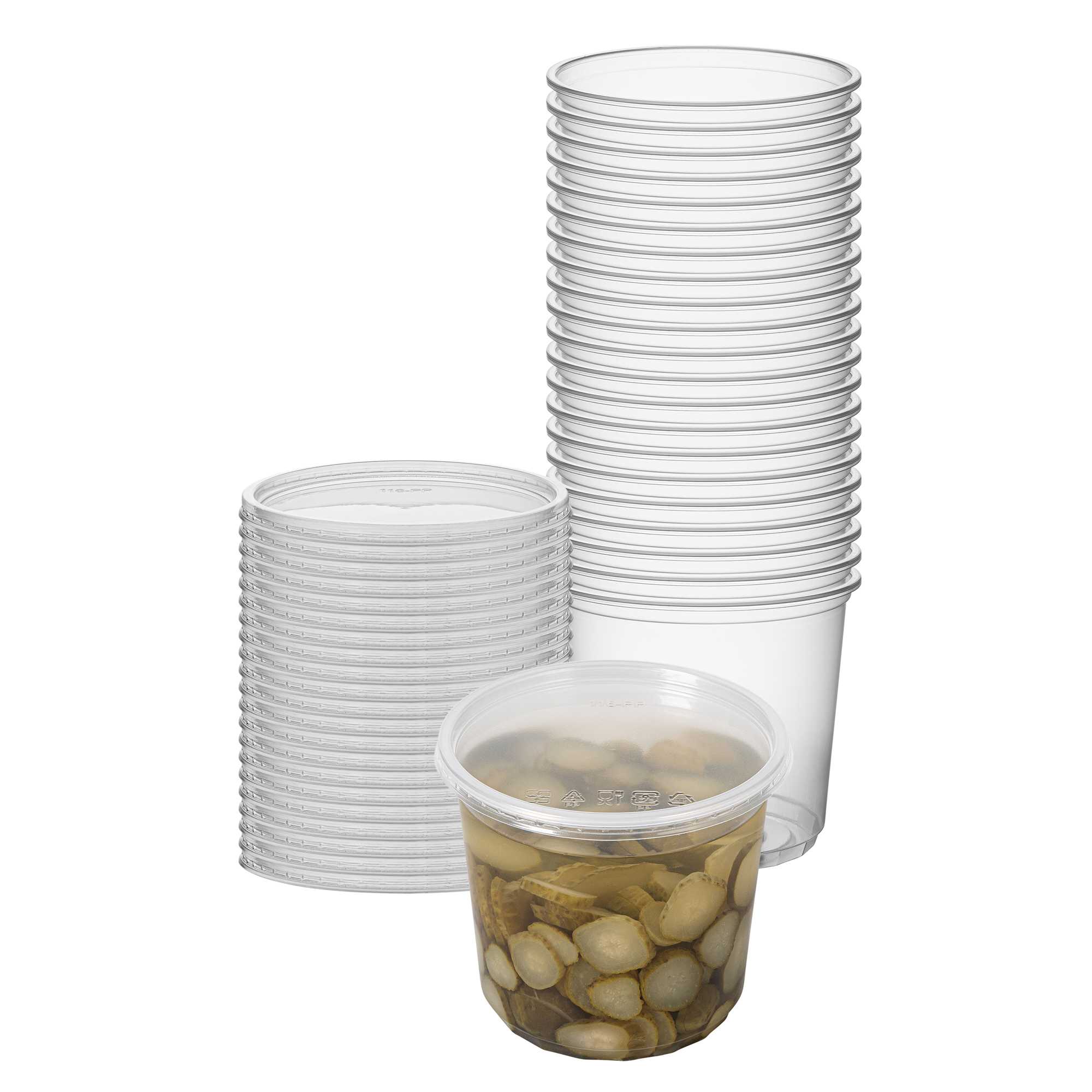 SustainaLite 24 oz Clear Plastic To Go Deli Container - with Lid - 3 1/4" x 3 1/4" x 4 1/4" - 500 count box