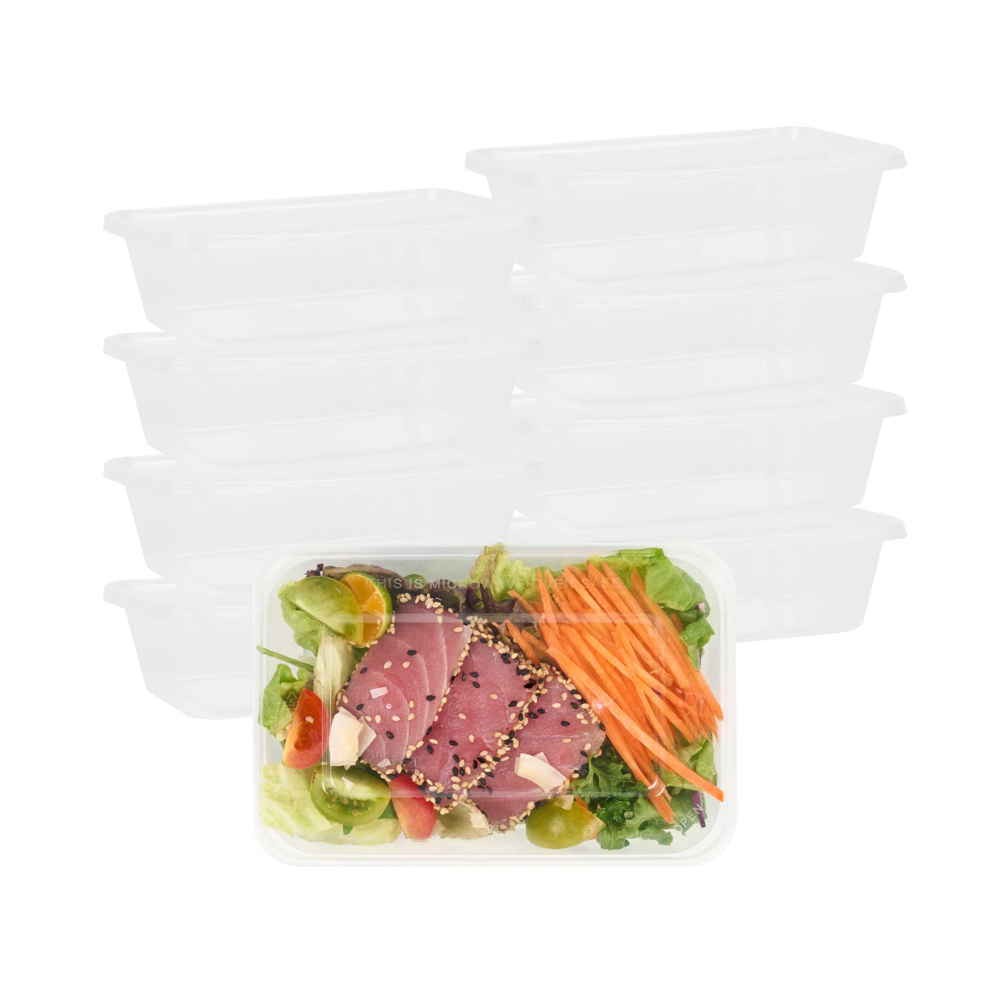 SustainaLite 22 oz Rectangle Clear Plastic Food Container - with Lid, Microwavable - 5 3/4" x 3 1/2" x 1 3/4" - 300 count box